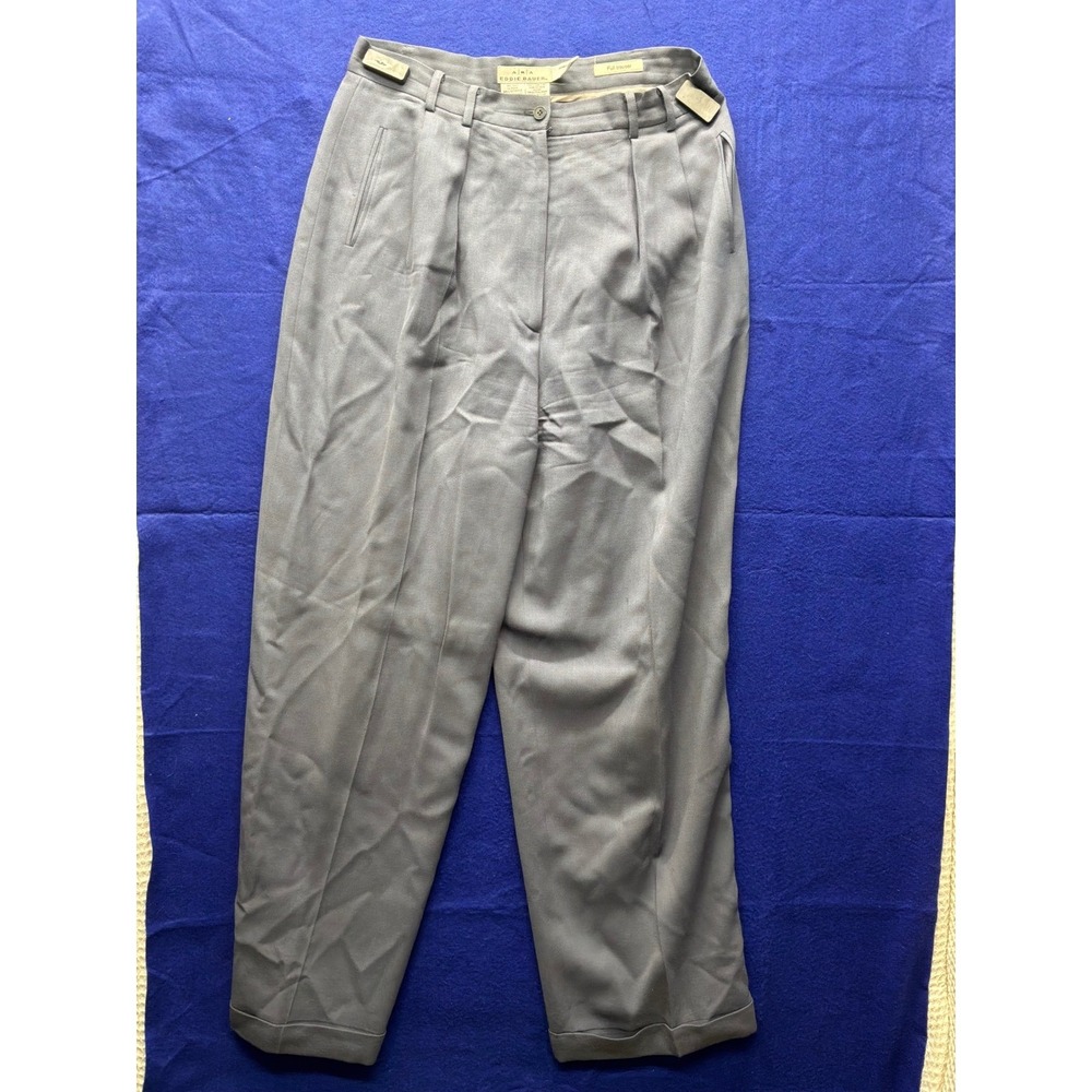 Dark Academia Womens Eddie Bauer Full Trouser Wool Pants 16 Grey